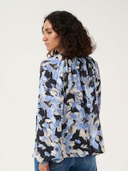 Kaffe Casual Fit KAvictoria Notch Neck Black Blouse - Image 2 of 6