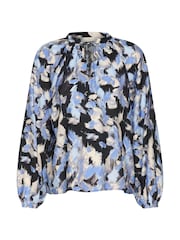 Kaffe Casual Fit KAvictoria Notch Neck Black Blouse - Image 5 of 6
