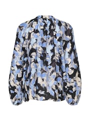 Kaffe Casual Fit KAvictoria Notch Neck Black Blouse - Image 6 of 6