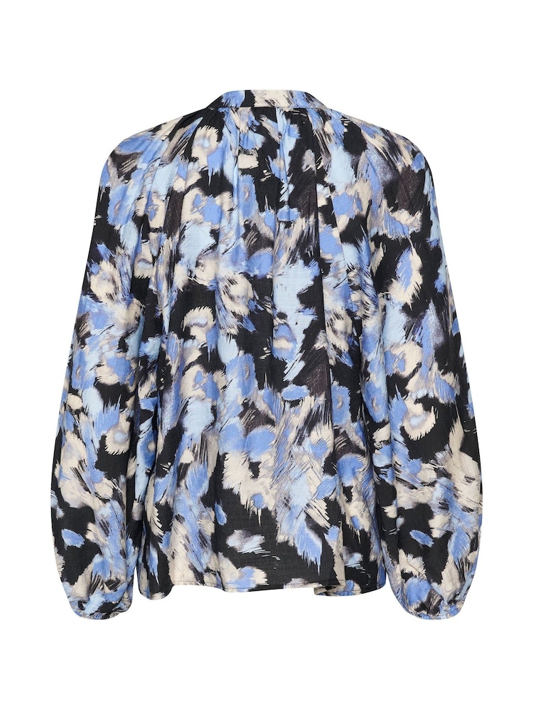 Kaffe Casual Fit KAvictoria Notch Neck Black Blouse - Image 6 of 6