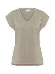 Kaffe Grey KAlise V-Neck Short Sleeve T-Shirt - Image 4 of 5