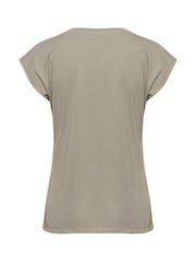 Kaffe Grey KAlise V-Neck Short Sleeve T-Shirt - Image 5 of 5