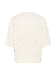 Kaffe KAnika Loose Fit Half Sleeve Pullover White Jumper - Image 5 of 5