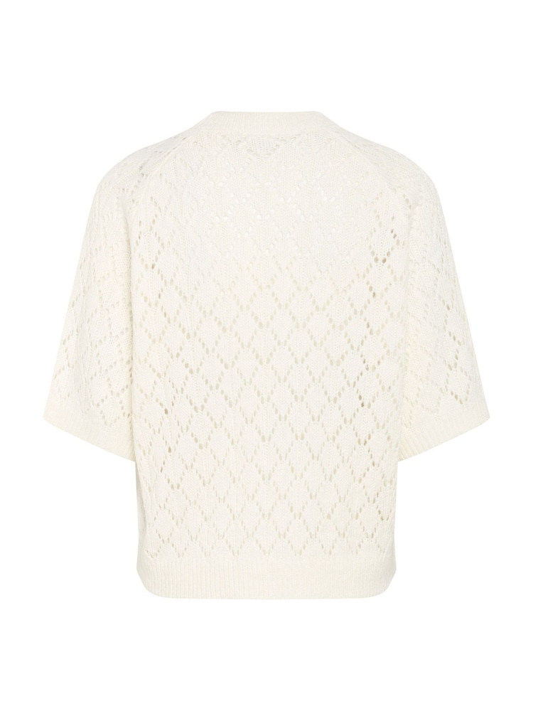Kaffe KAnika Loose Fit Half Sleeve Pullover White Jumper - Image 5 of 5