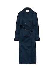 Kaffe Blue KApatricia Double Breasted Trench Coat - Image 3 of 4