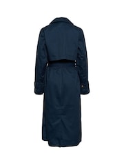 Kaffe Blue KApatricia Double Breasted Trench Coat - Image 4 of 4