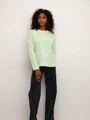 Kaffe Green Kawinny Long Sleeve Crew Neck T-Shirt - Image 3 of 6