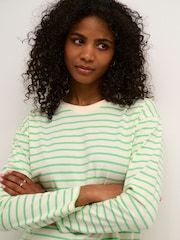 Kaffe Green Kawinny Long Sleeve Crew Neck T-Shirt - Image 4 of 6