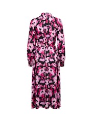 Kaffe Pink Pollie Long Sleeve Maxi Shirt Dress - Image 6 of 6