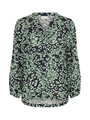 Kaffe KAjanne V-Notch Neck 3/4 Sleeve Blouse - Image 4 of 5