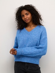 Kaffe Katrina V-Neck Casual Fit Pullover Jumper - Image 1 of 6