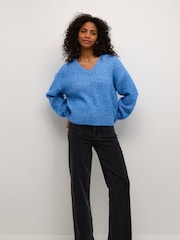 Kaffe Katrina V-Neck Casual Fit Pullover Jumper - Image 3 of 6