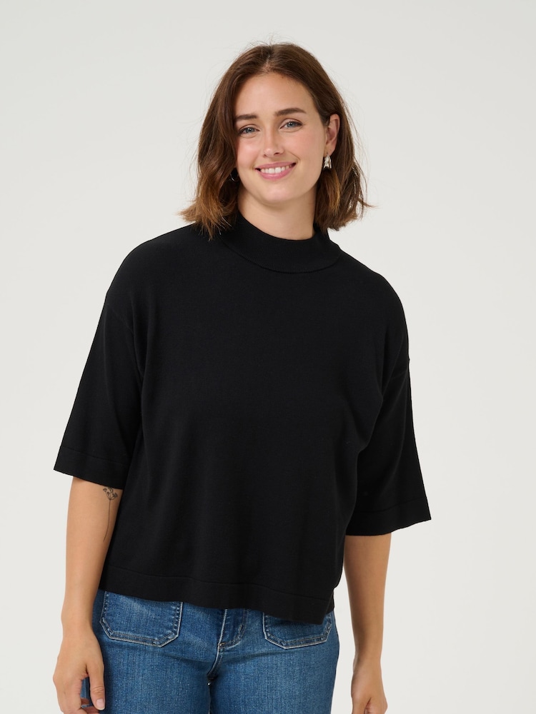 Kaffe KAlizza Turtleneck Half Sleeve Pullover Jumper - Image 1 of 4