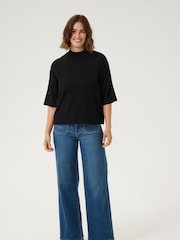 Kaffe KAlizza Turtleneck Half Sleeve Pullover Jumper - Image 2 of 4