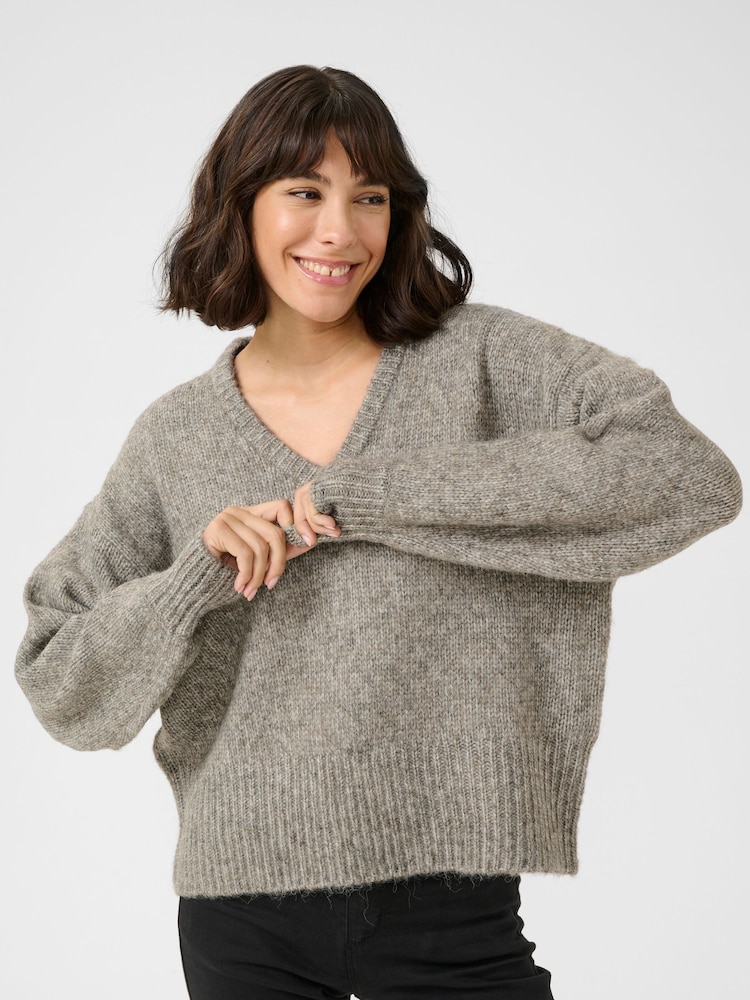 Kaffe Katrina V-Neck Casual Fit Pullover Jumper - Image 1 of 5