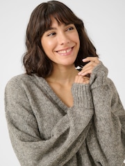 Kaffe Katrina V-Neck Casual Fit Pullover Jumper - Image 3 of 5