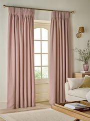 Pink Brushed Stripe Pencil Pleat Curtains - Image 1 of 4