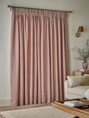 Pink Brushed Stripe Pencil Pleat Curtains - Image 2 of 4