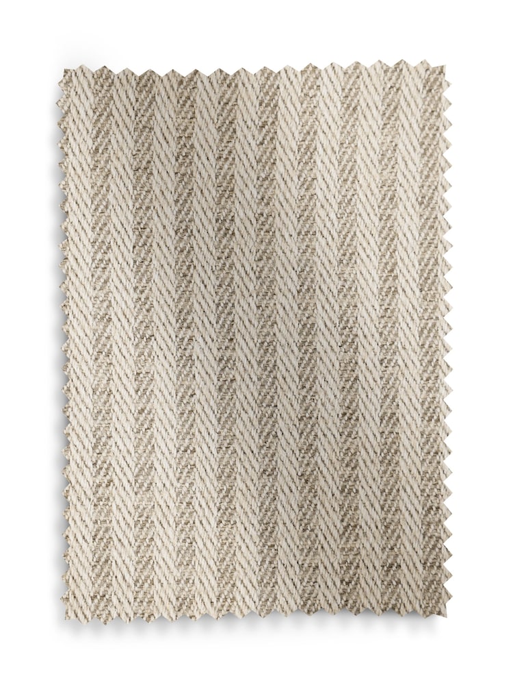 Natural Brushed Stripe Pencil Pleat Curtains - Image 5 of 5