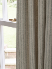 Blue Brushed Stripe Pencil Pleat Curtains - Image 3 of 5