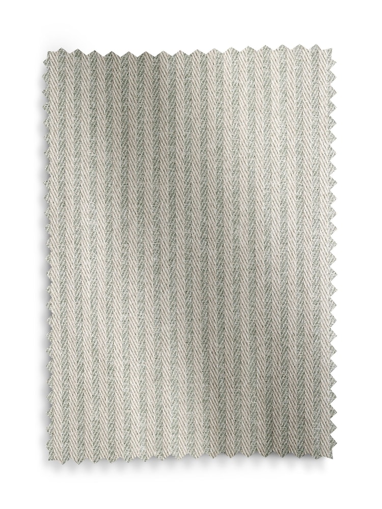Blue Brushed Stripe Pencil Pleat Curtains - Image 5 of 5