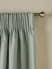 Duck Egg Blue Spot Jacquard Pencil Pleat Lined Curtains - Image 4 of 5