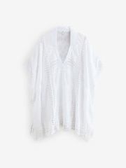 Branco - Camisa suspensa de crochê - Imagem 6 de 8