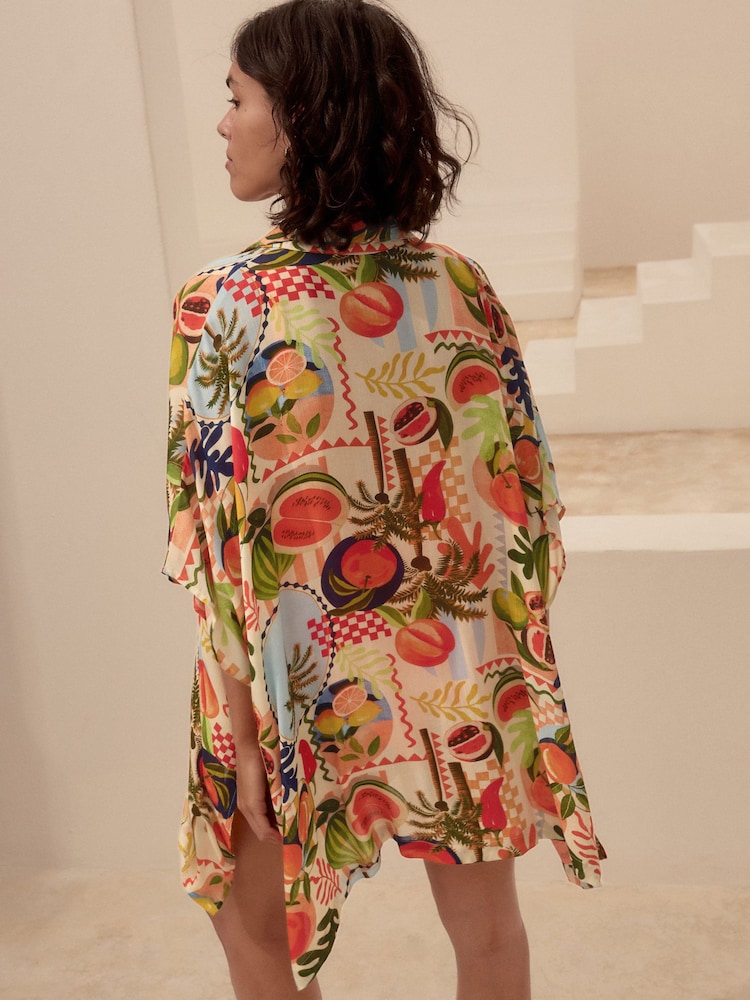Estampado de frutas - Camisa tipo cover up sin cierres - Imagen 2 de 7 Estampado de frutas - Camisa tipo cover up sin cierres - Imagen 2 de 7