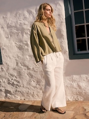 Olive Green Linen Cover-Up - Image 2 of 8