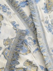 Blue/Gold Fil coupé Longline Kimono Cover-Up - Image 9 of 9