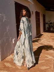 Blue Tie Dye Overhead Kaftan - Image 2 of 8