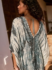 Blue Tie Dye Overhead Kaftan - Image 4 of 8