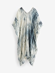 Blue Tie Dye Overhead Kaftan - Image 6 of 8