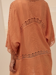 Orange Longline Kimono Cover-Up - Image 5 of 8