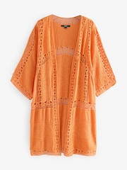 Orange Longline Kimono Cover-Up - Image 6 of 8