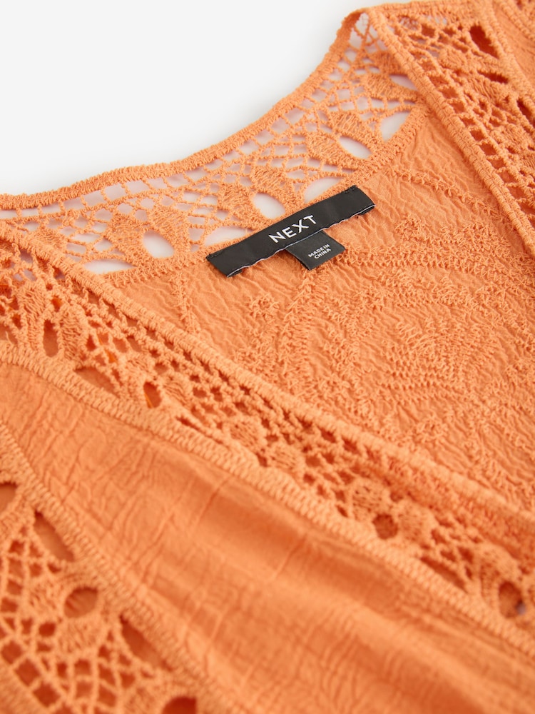 Orange Longline Kimono Cover-Up - Image 8 of 8