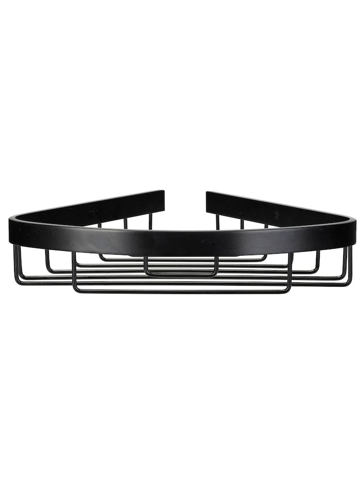 CROYDEX Black Corner Aluminium Shower Wall Basket - Image 1 of 3