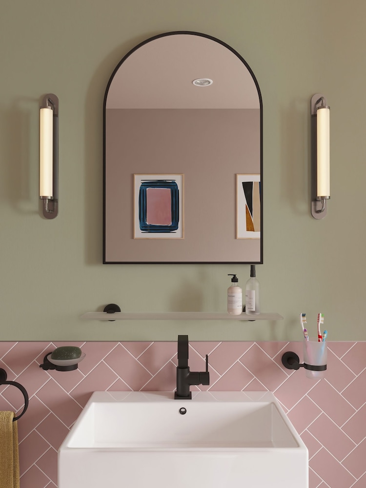 CROYDEX Black Arched Framed Mirror - Image 1 of 4