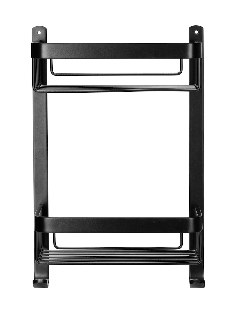 CROYDEX Black 2 Tier Aluminium Shower Wall Basket - Image 1 of 3