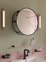 CROYDEX Black Circular Mirrored Shelf - Image 1 of 4