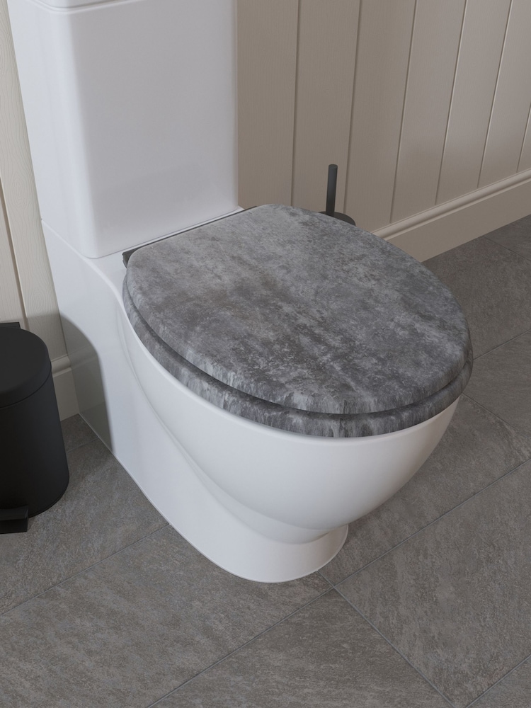 CROYDEX Grey Cumbrian Slate Flexi Fix Toilet Seat - Image 1 of 4