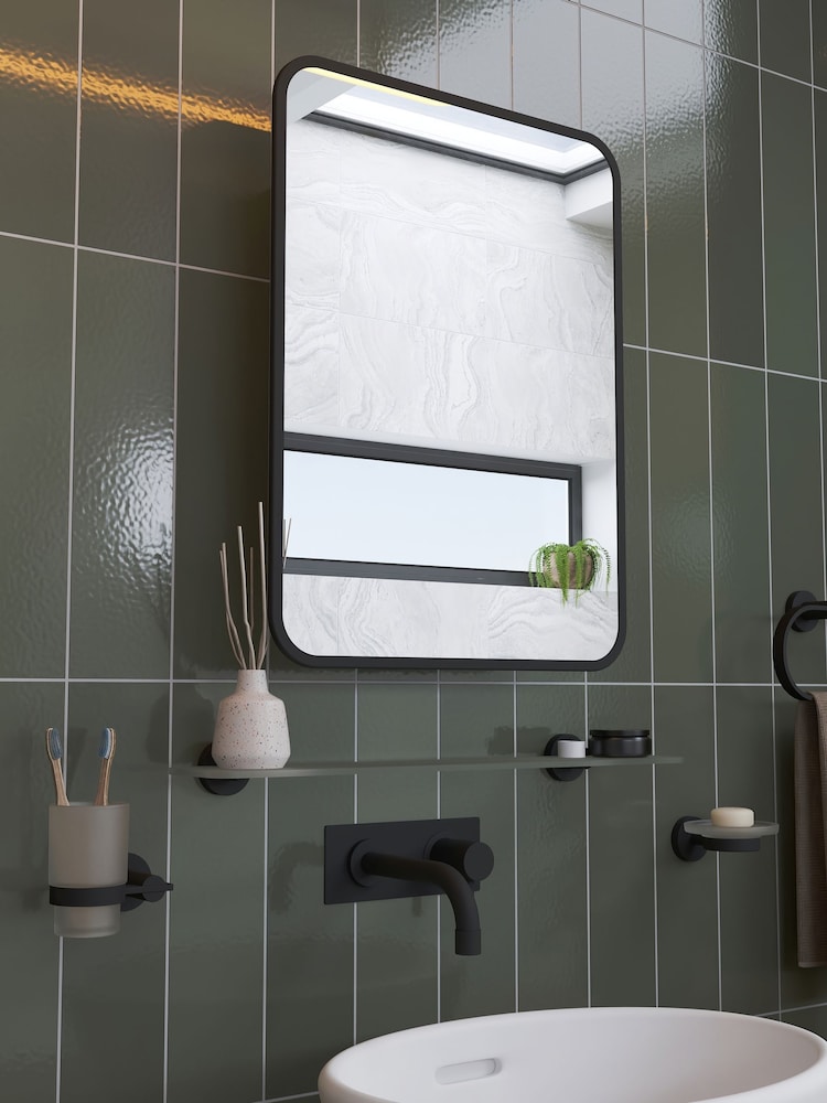 CROYDEX Black Framed Single Bathroom Cabinet - Image 1 of 4