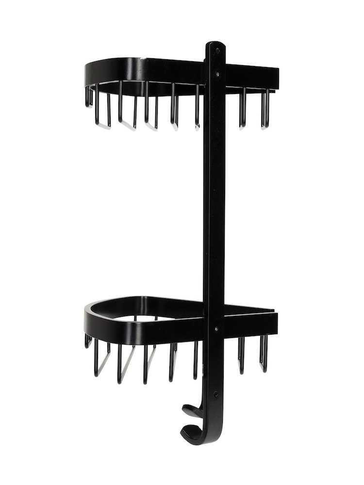 CROYDEX Black 2 Tier Corner Aluminium Shower Wall Basket - Image 3 of 3
