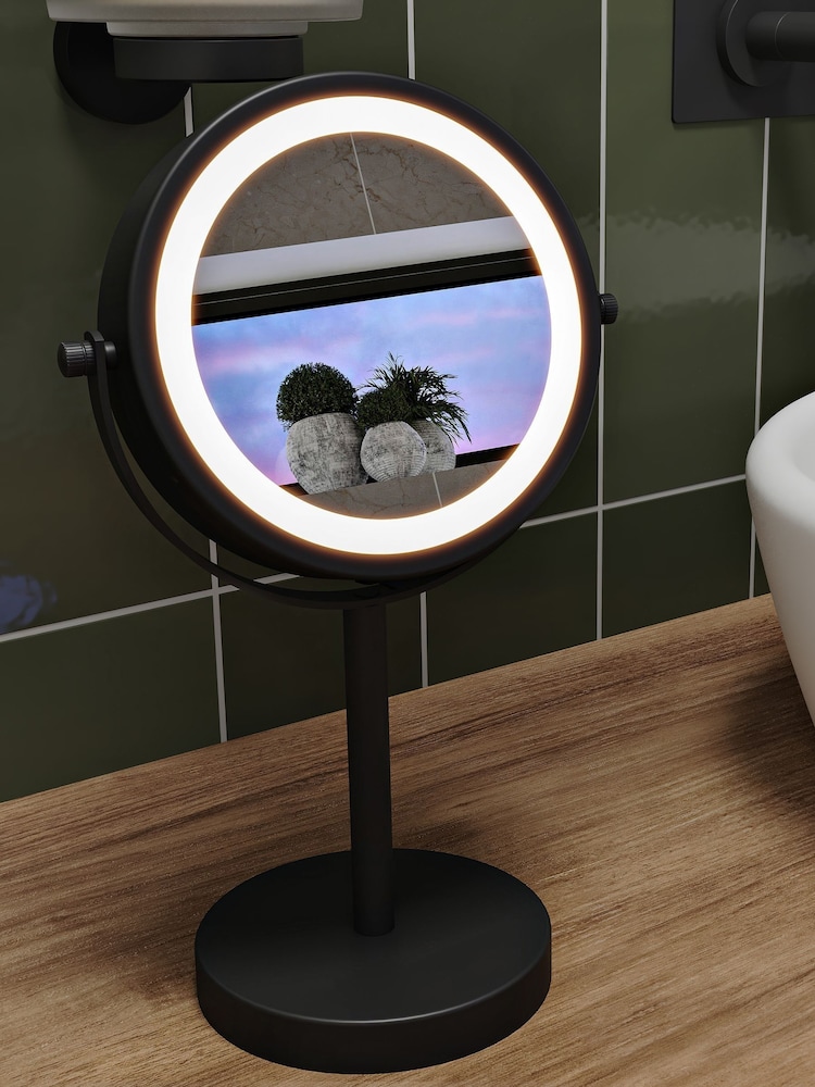 CROYDEX Black LED Illuminated Cosmetic Mirror - Image 1 of 4