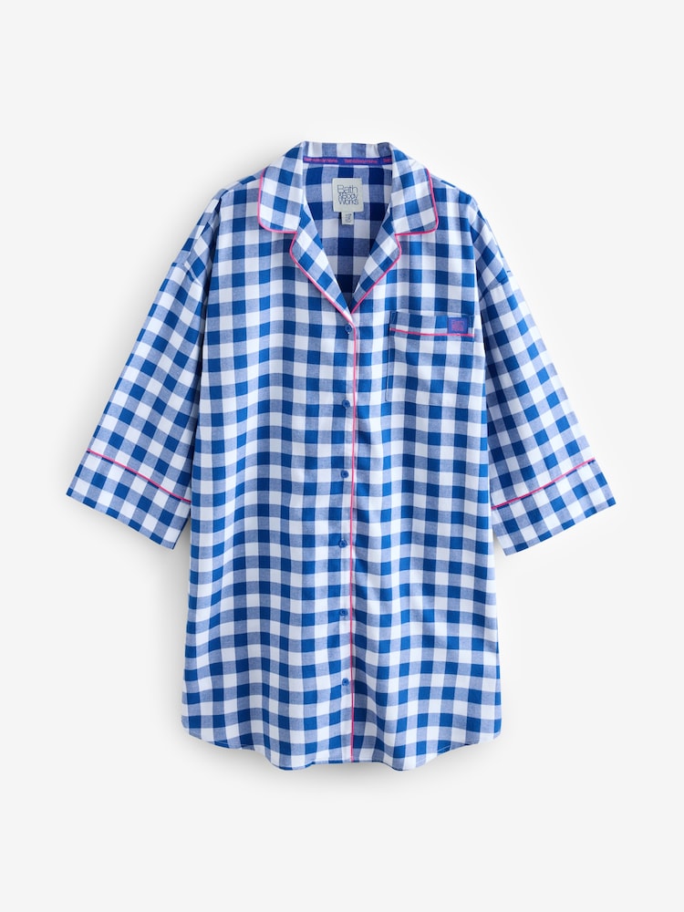 Bath & Body Works Blue Check Nightshirt - Image 1 of 4
