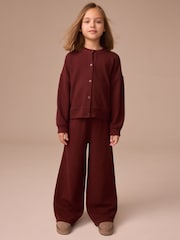 Rojo burdeos - Textured Wide Leg Cardigans Set (3-16yrs) - Imagen 1 de 3