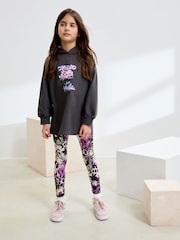 Grafitti Charcoal Grey Graphic Print Hoodie Leggings Set (3-16yrs) - Image 2 of 7