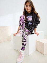 Grafitti Charcoal Grey Graphic Print Hoodie Leggings Set (3-16yrs) - Image 3 of 7