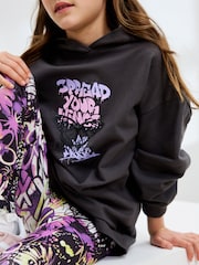 Grafitti Charcoal Grey Graphic Print Hoodie Leggings Set (3-16yrs) - Image 4 of 7