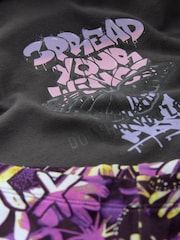 Grafitti Charcoal Grey Graphic Print Hoodie Leggings Set (3-16yrs) - Image 6 of 7
